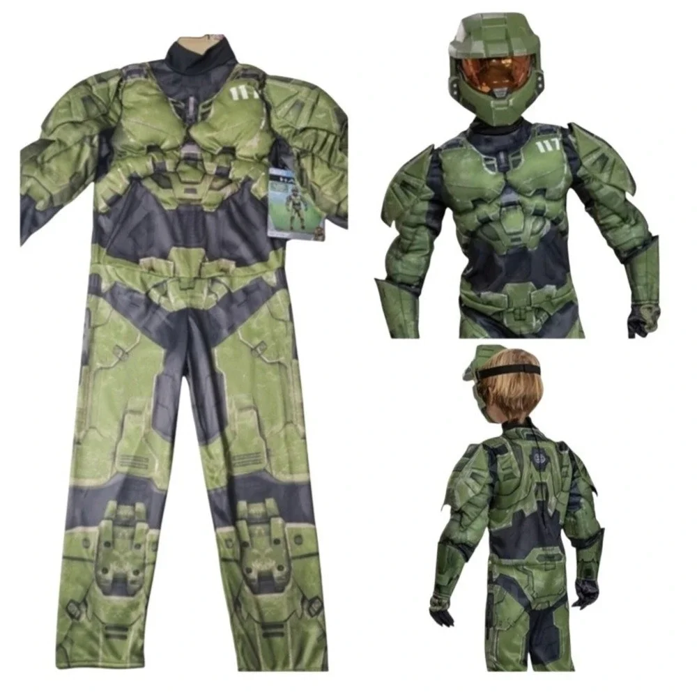 HALO DISGUISE SMALL 4-6 MASTER CHEIF DELUXE CHILD COSTUME PARTY